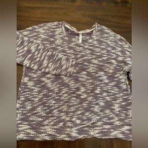 Purple and White Women's Sweater